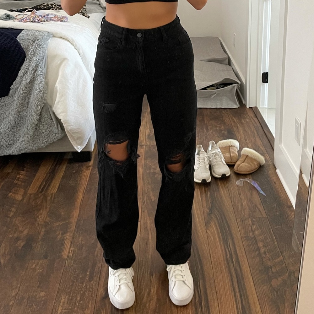 Pacsun black high rise ripped jeans